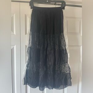 NWT- Les Copains Runway Black Lace Skirt